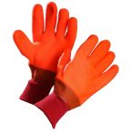 Chemical Resistant Gloves, Orange PVC Coated, Knitwrist, Premium Quality