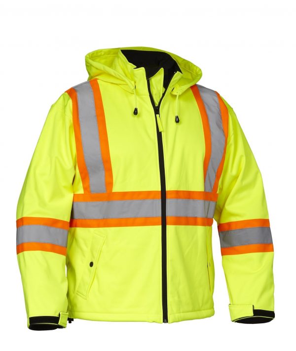 Hi Vis Safety Softshell Water Resistant Jacket