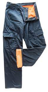 Orange river lined cargo pants (ROCKY) – navy, 30